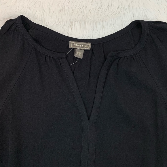 J Crew Point Sur NWT Drapey Open V Neck Blouse - Picture 3 of 8